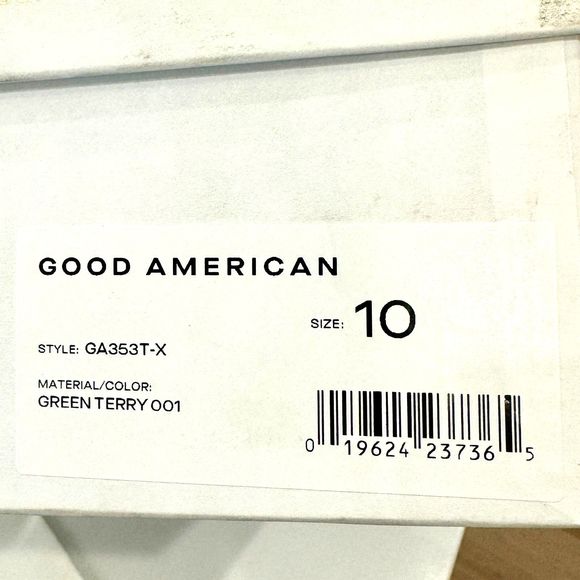 Good American Emerald Green Terry Cloth Kitten Heels - Size 10 - New in Box - Picture 11 of 11